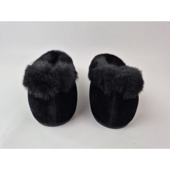 Toteme Women's Black Shearling Trim Velvet Pointed Toe Ballet Flat Size 38 - Picture 4 of 6